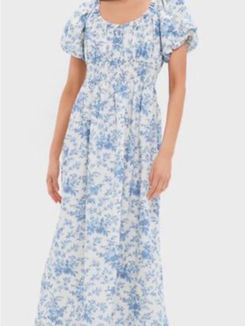 Tuckernuck Blue and White Floral Adria Maxi Dress